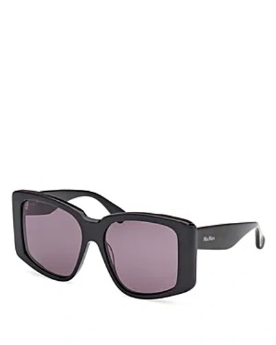 Max Mara Butterfly Sunglasses, 57mm In Black/purple Solid