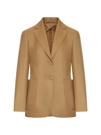Max Mara Single-breasted Volonta Jacket In Brown