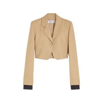 Max Mara Button Blazer In Neutral