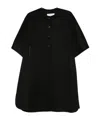 Max Mara Button-fastening Short-sleeved Cape In Black