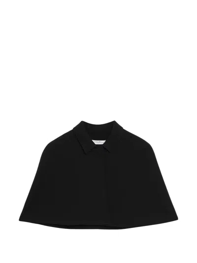 Max Mara Button Cape In Black