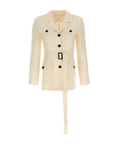 Max Mara Button Casual Jacket In White