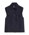 Max Mara Button Denim Vest In Blue