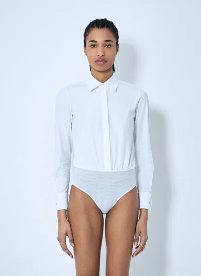 Max Mara Button-down Bodysuit In White