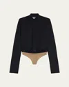 Max Mara Button-down Shirt Bodysuit In Ultramarine