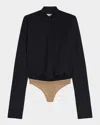 Max Mara Button-down Shirt Bodysuit In Ultramarine