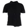 Max Mara Button Down Short-sleeved Cardigan In Black Wool In Black