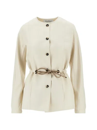Max Mara Button Drawstring Jacket In Multi