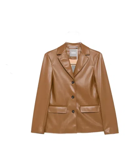 Max Mara Button-fastening Blazer In Brown