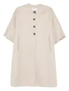 Max Mara Button-fastening Cashmere Cape Coat In Neutral