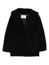 Max Mara Button-fastening Jacket In Black