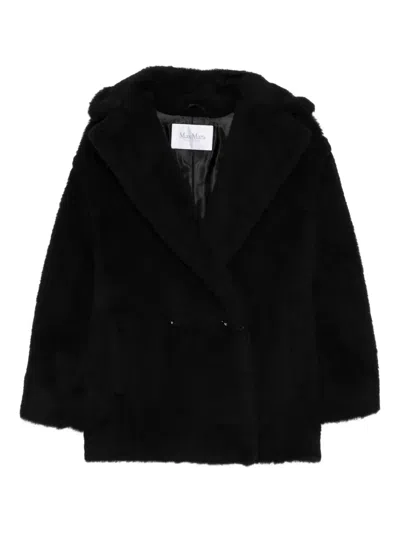 Max Mara Button-fastening Jacket In Black