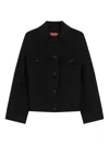 Max Mara Button-fastening Jacket In Black