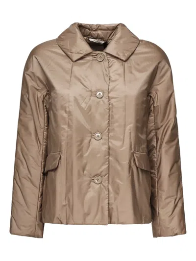 Max Mara Button-fastening Quilted Jacket In Brown
