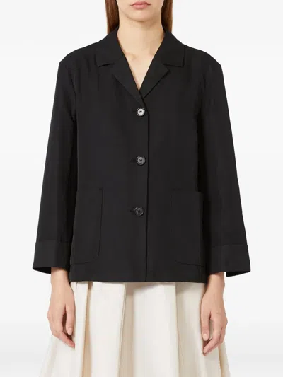 Max Mara Button Front Jacket In Black