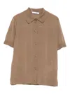 Max Mara Button-front Short-sleeve Shirt In Brown