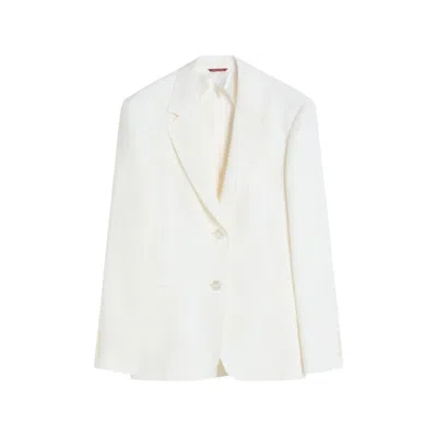 Max Mara Button Jacket In White