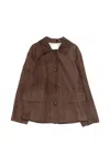 Max Mara Button Patch-pocket Jacket In Brown