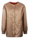 Max Mara Button Reversible Jacket In Green