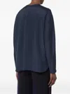Max Mara Button Silk Top In Blue