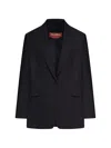 Max Mara Button Single-breasted Blazer In Black