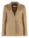 Max Mara Button Single-breasted Blazer In Brown