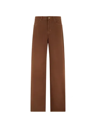 Max Mara Button Trousers In Brown