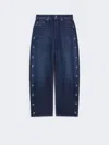 Max Mara Button-up Blue Wide-leg Jeans In Blue