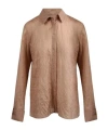 Max Mara Button-up Long-sleeved Shirt In Brown