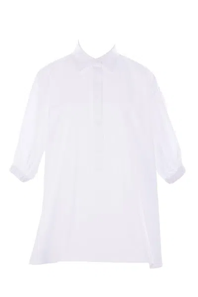Max Mara Button-up Long-sleeved Top In White