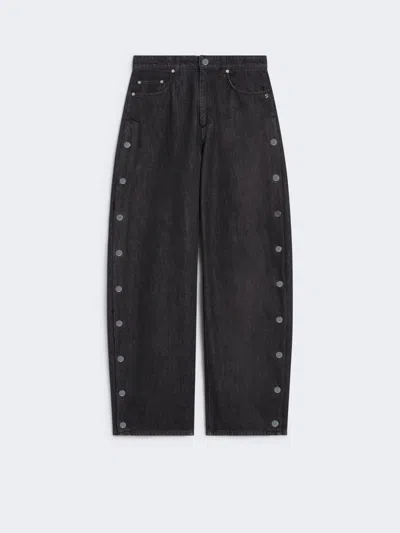 Max Mara Button-up Wide-leg Jeans In Black