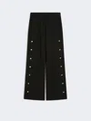 Max Mara Button-up Wool Trousers In Black