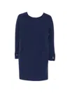 Max Mara Button-cuff Mini Dress In Blue