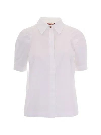 Max Mara Button-down Cotton Shirt In White