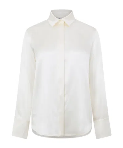 Max Mara Button-down Long-sleeved Shirt In White