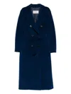 Max Mara Buttoned Belted Double-breasted Coat In Multi
