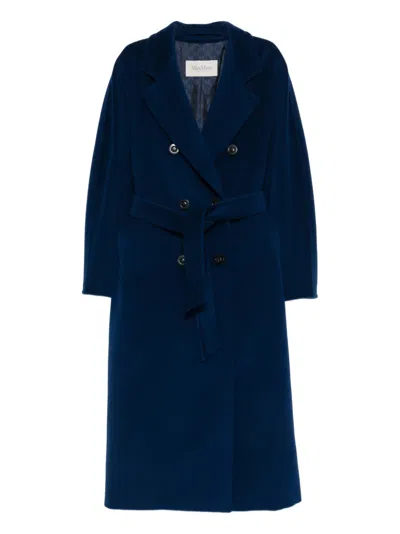 Max Mara Buttoned Belted Double-breasted Coat In Multi