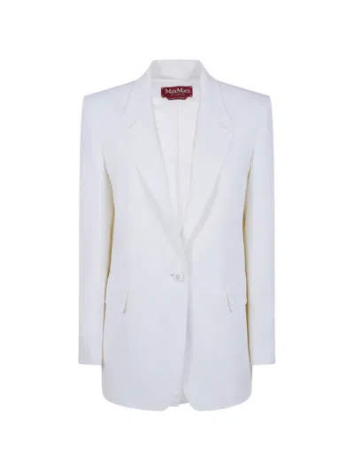 Max Mara Buttoned Blazer In White