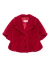 Max Mara Buttoned Cape In Red