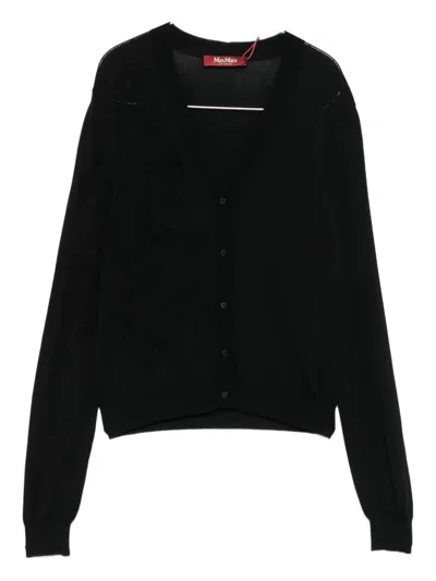 Max Mara Buttoned Cardigan In Black
