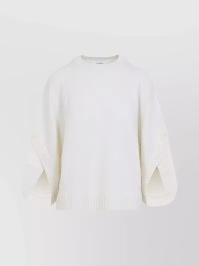 Max Mara Buttoned Cashmere Blend Sweater With Asymmetric Cuffs