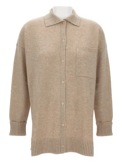 Max Mara Bull Cardigan In Cashmere In Neutral