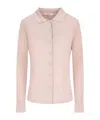 Max Mara Buttoned Collared Cardigan In Pink