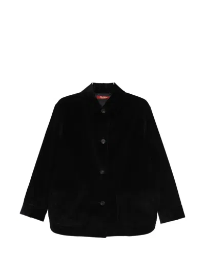Max Mara Buttoned Corduroy Shirt In Black