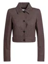 Max Mara Buttoned Cropped Jacket In Brown
