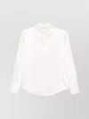 Max Mara Buttoned-cuff Long Sleeves Top With Pointed Collar In White