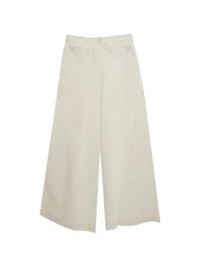 Pre-owned Max Mara Buttoned Flared Jeans In White