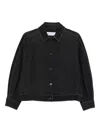 Max Mara Oversized Cropped Denim-effect T-shirt Jacket In Black