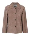 Max Mara Buttoned Jacket In Brown