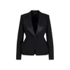 Max Mara Wool Single-breasted Blazer Jacket In Black